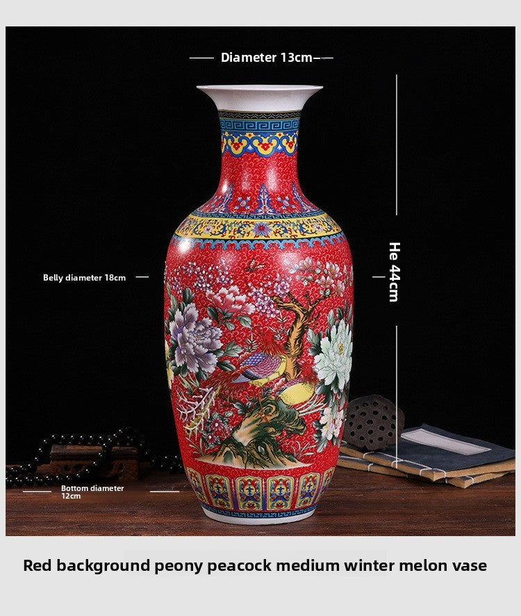 Enamel-colored flower vase ceramic ware