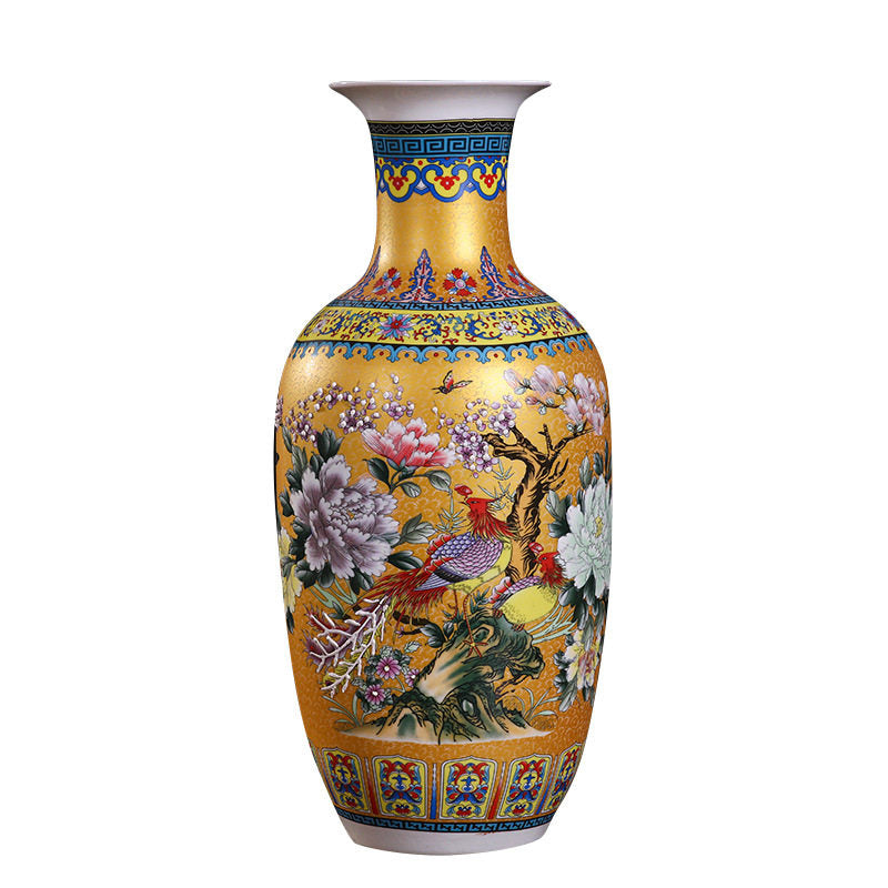 Enamel-colored flower vase ceramic ware