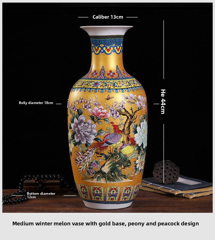Enamel-colored flower vase ceramic ware