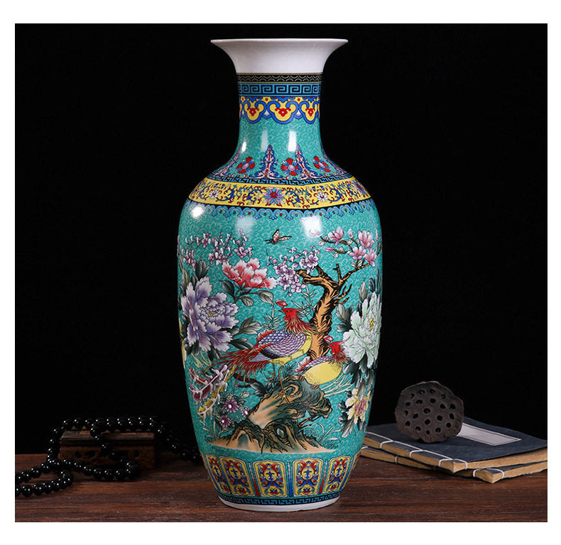 Enamel-colored flower vase ceramic ware