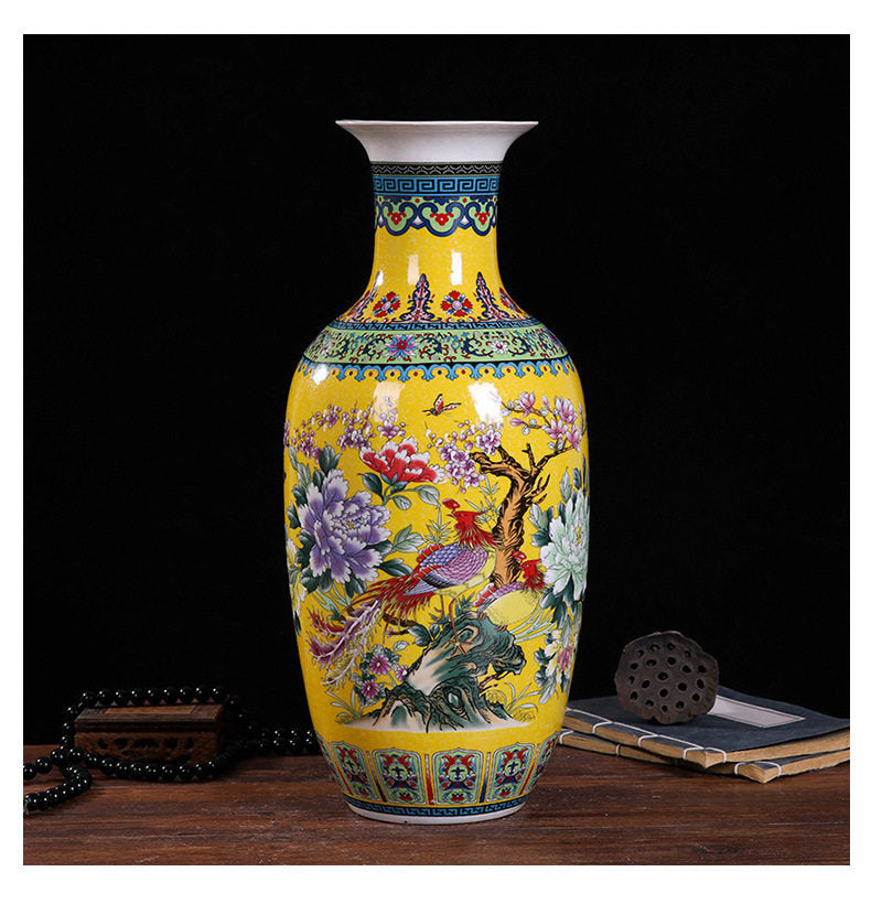 Enamel-colored flower vase ceramic ware