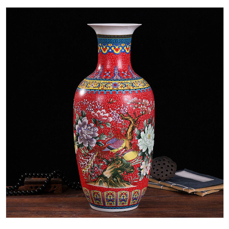 Enamel-colored flower vase ceramic ware