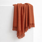 Knitted Blanket, Burnt Orange