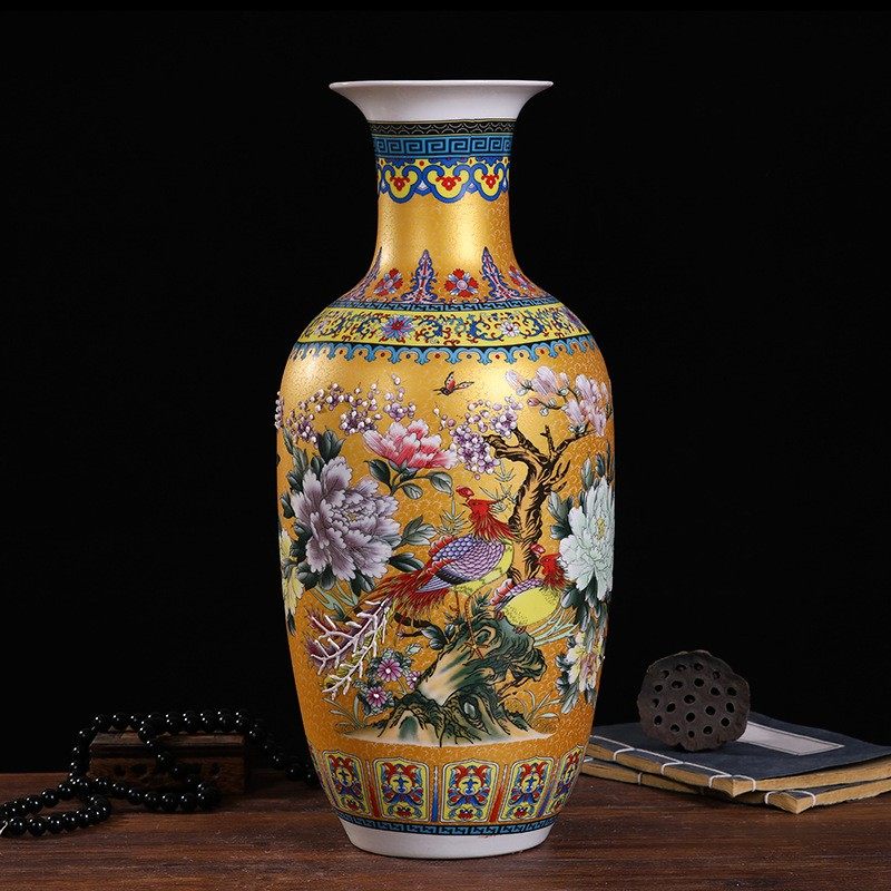 Enamel-colored flower vase ceramic ware