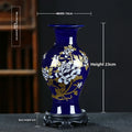 Blue gilded peony vase