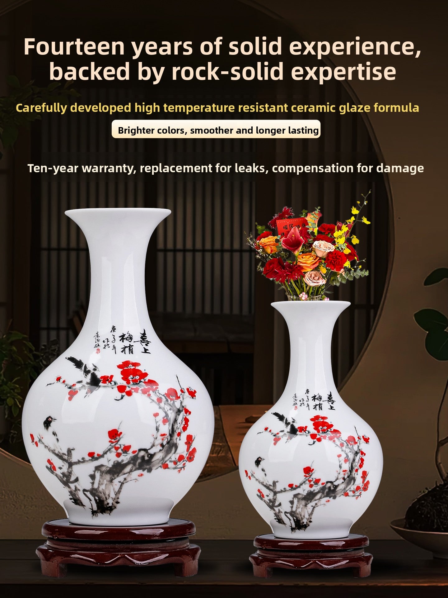 Jingdezhen ceramic vase decorations