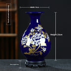 Blue gilded peony vase