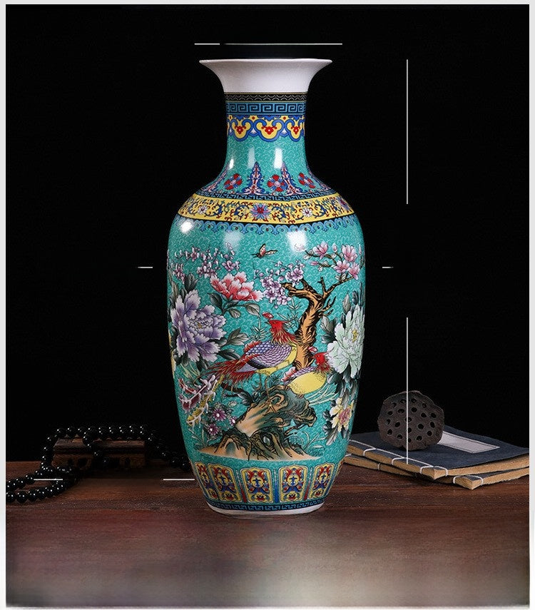 Enamel-colored flower vase ceramic ware