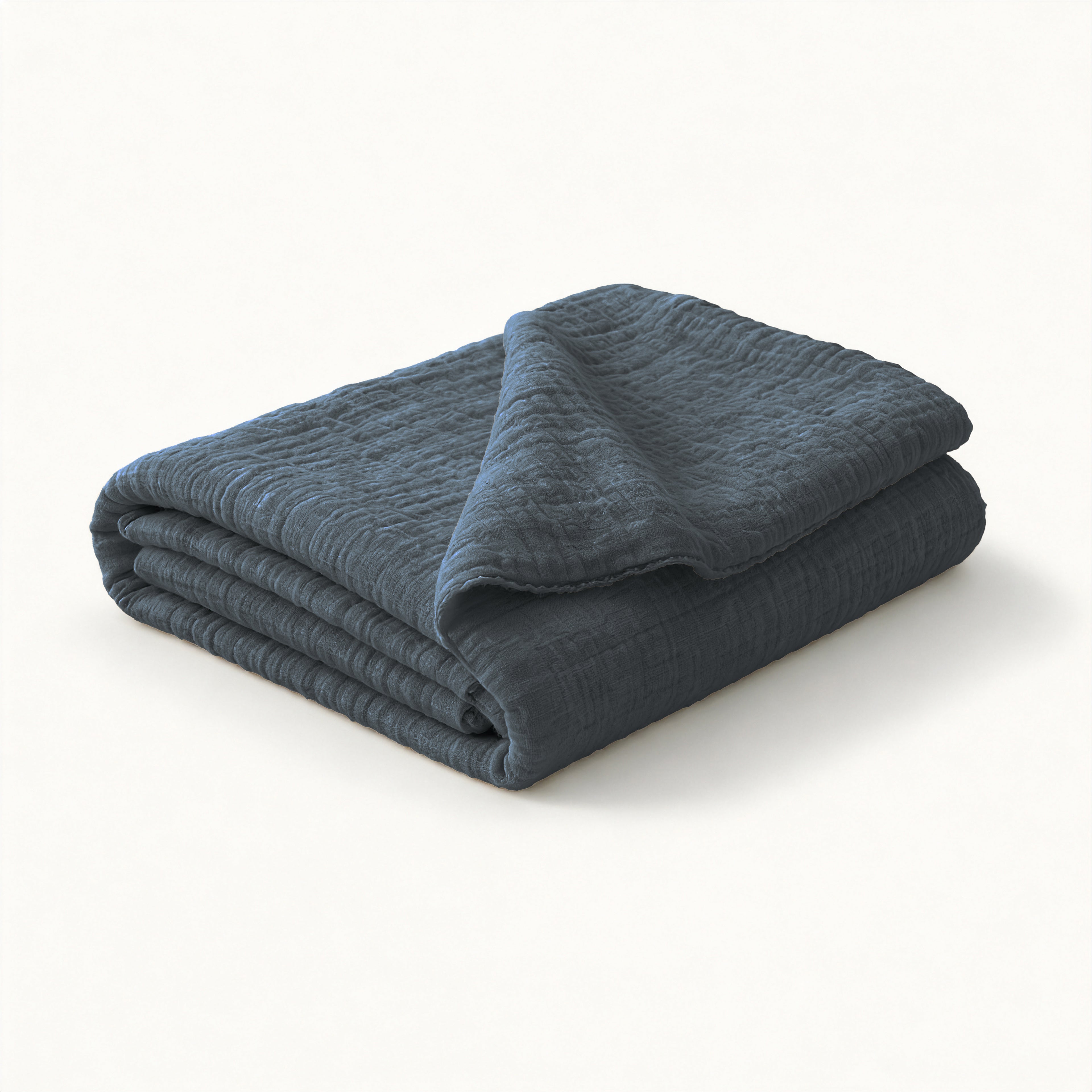 Verbier Cotton Blanket, Graphite Shadow