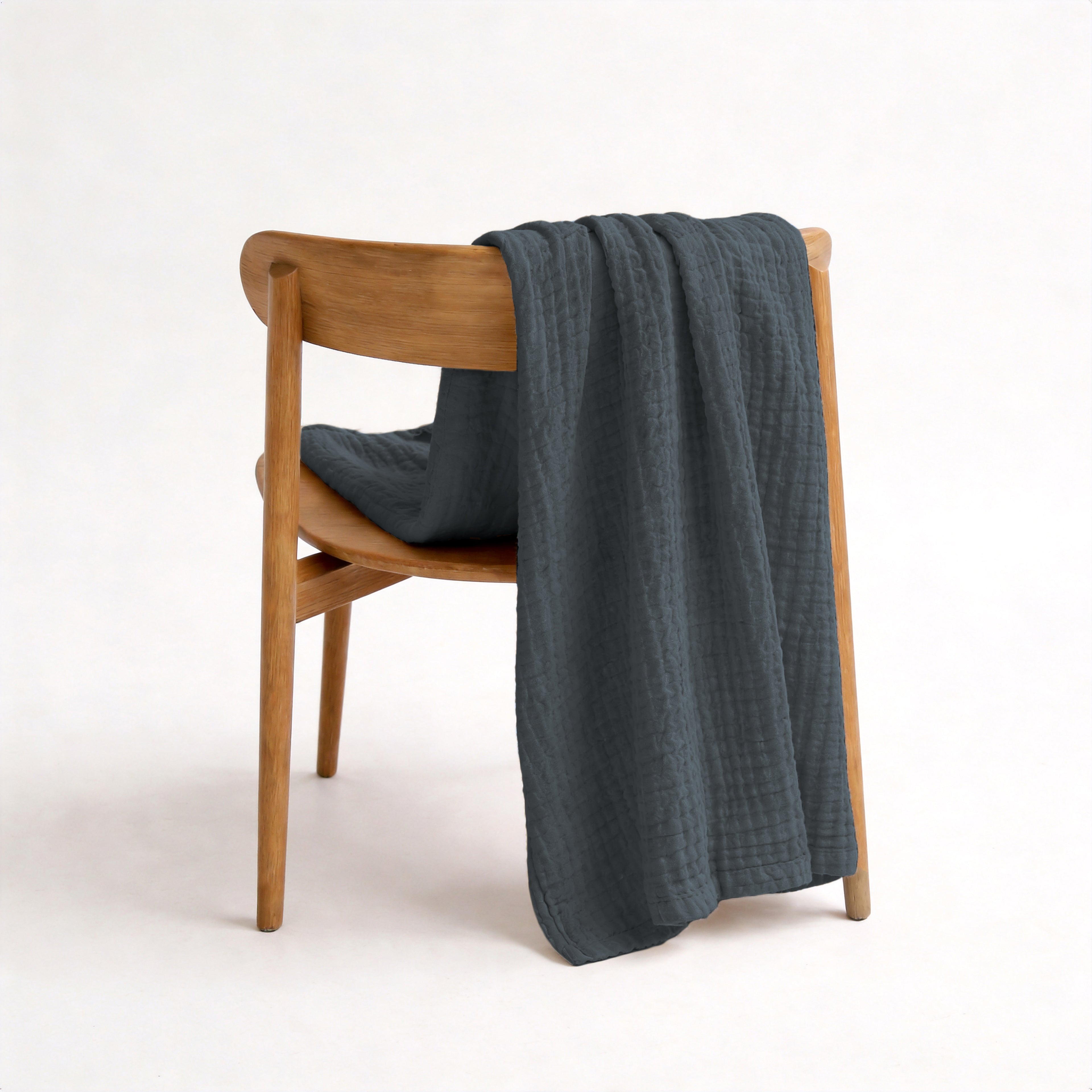 Verbier Cotton Blanket, Graphite Shadow