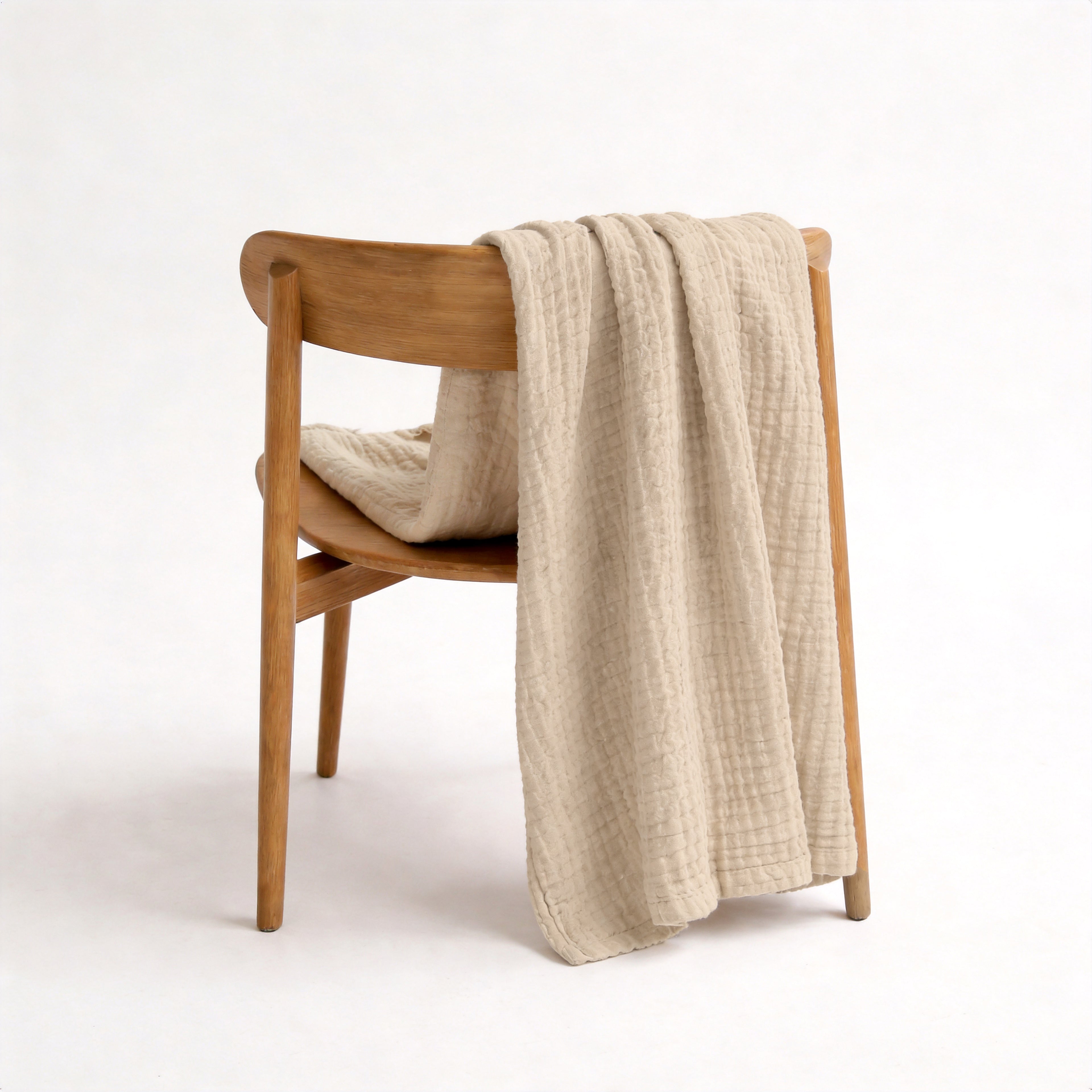 Verbier Cotton Blanket, Pale Apricot