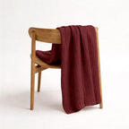 Verbier Cotton Blanket, Burgundy