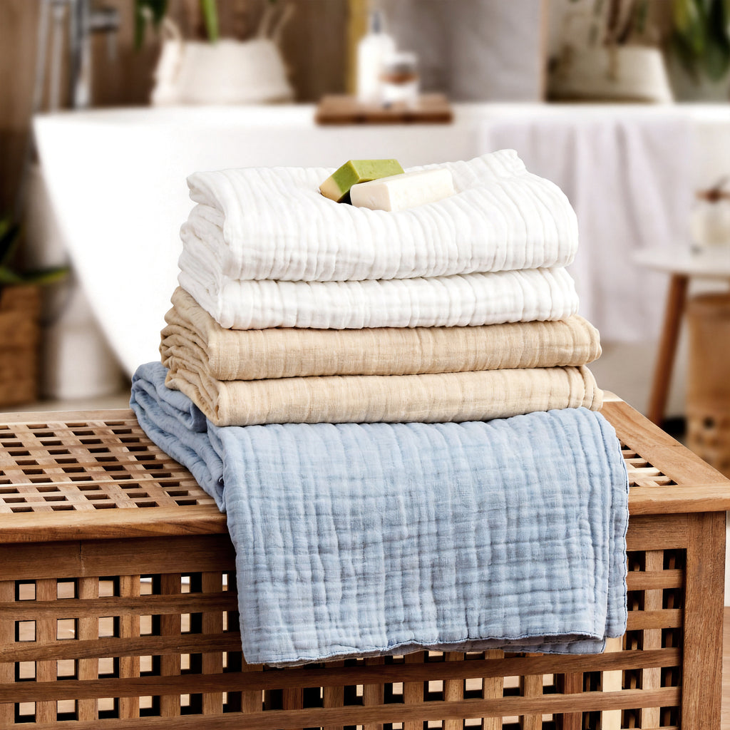 Verbier Cotton Blanket, Pale Apricot